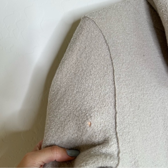 Nau Boiled Wool Trench Coat in White - Picture 10 of 11